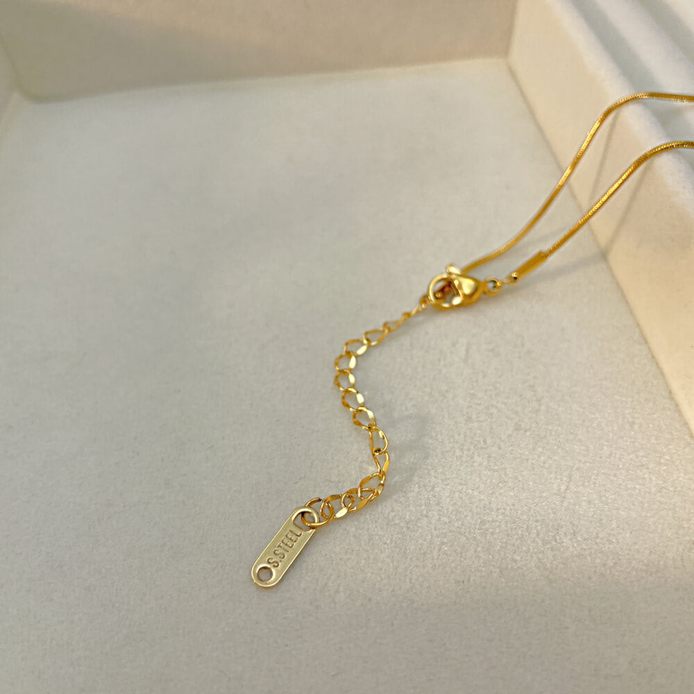 AG Brilliant Love Gold Heart Pendant Necklace With Blazing Cubic Zirconia - AGCHEN JEWELRY,necklace