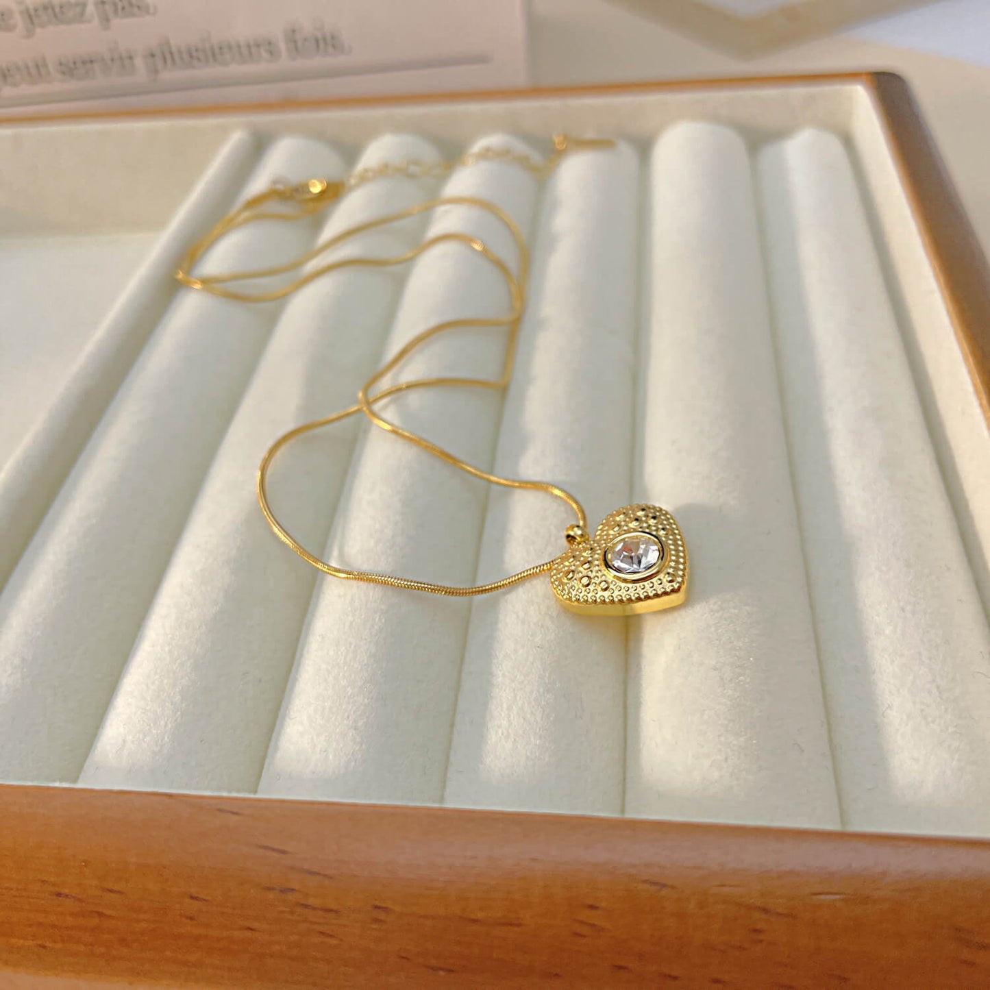 AG Brilliant Love Gold Heart Pendant Necklace With Blazing Cubic Zirconia - AGCHEN JEWELRY,necklace