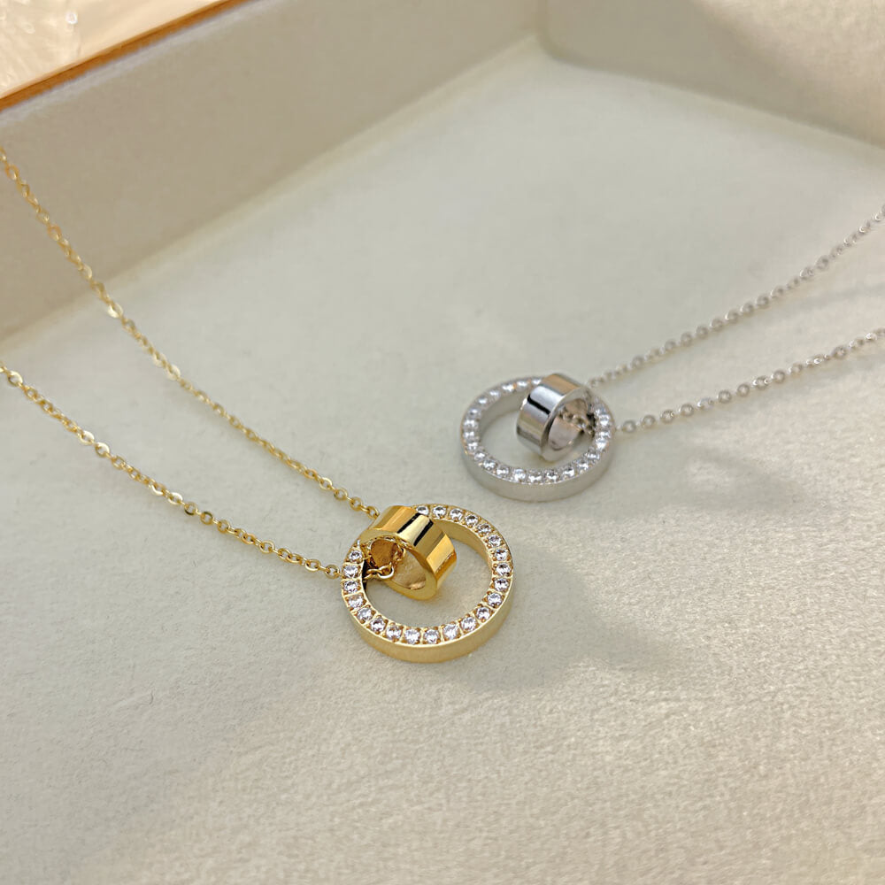 AG Seiko Diamond Pendant With Sparkling Cubic Zirconia Necklace - AGCHEN JEWELRY,necklace