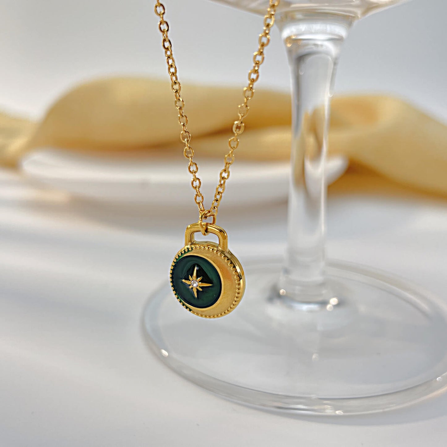 AG Eternal Glory Gold Pendant Stainless Steel Necklace - AGCHEN JEWELRY,necklace