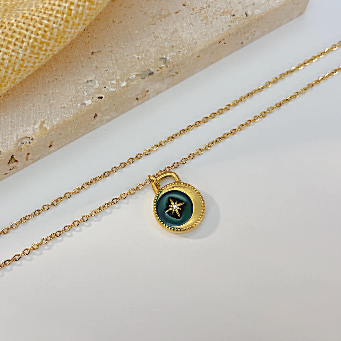 AG Eternal Glory Gold Pendant Stainless Steel Necklace - AGCHEN JEWELRY,necklace