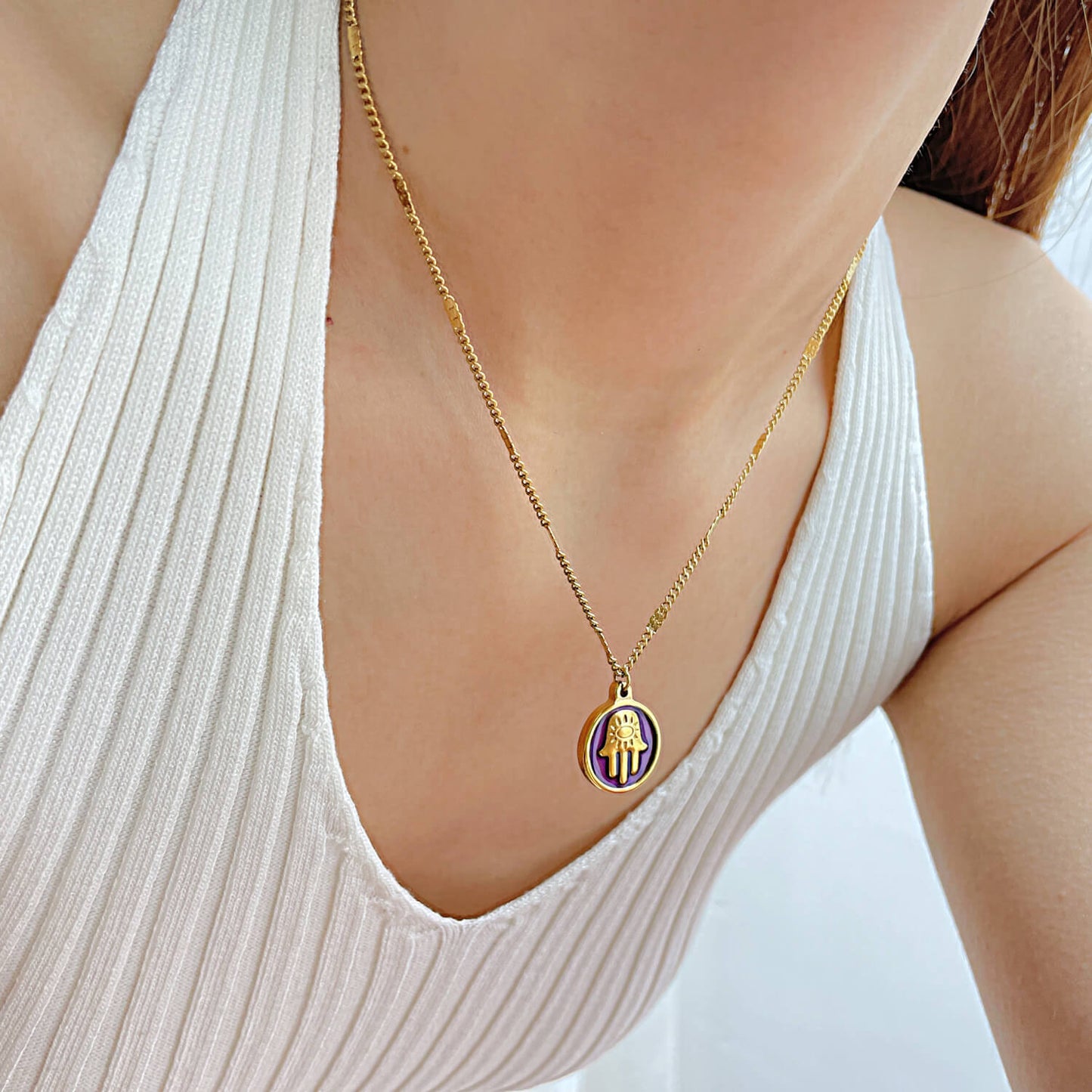 AG Hamlet and Ramah's Guardian And Blessing Gold Pendant Necklace - AGCHEN JEWELRY,necklace