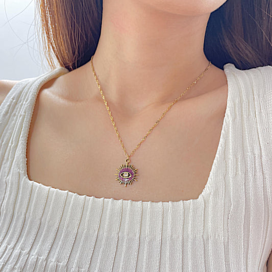 AG Gorgeous Gold Eye Stainless Steel Pendant Necklace - AGCHEN JEWELRY,necklace