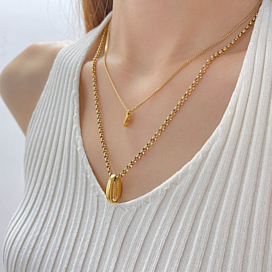 AG Gold Twins Sprouting Seeds Pendant Necklace - AGCHEN JEWELRY,necklace