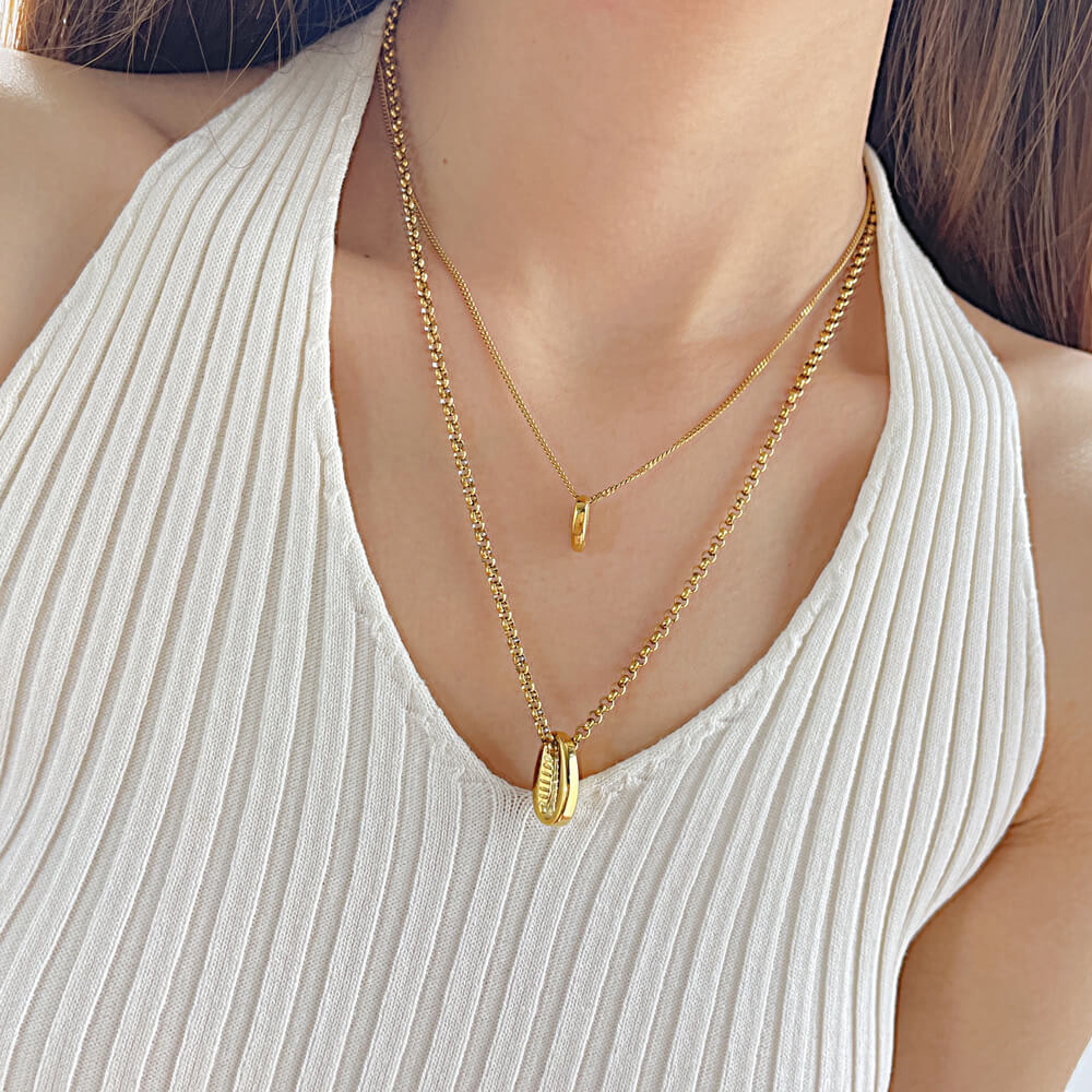 AG Gold Twins Sprouting Seeds Pendant Necklace - AGCHEN JEWELRY,necklace