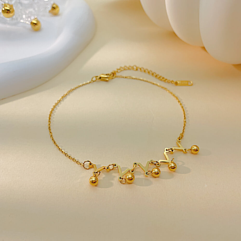 AG Gold Waving Stars On the Sea Stainless Steel Anklet - AGCHEN JEWELRY,anklet