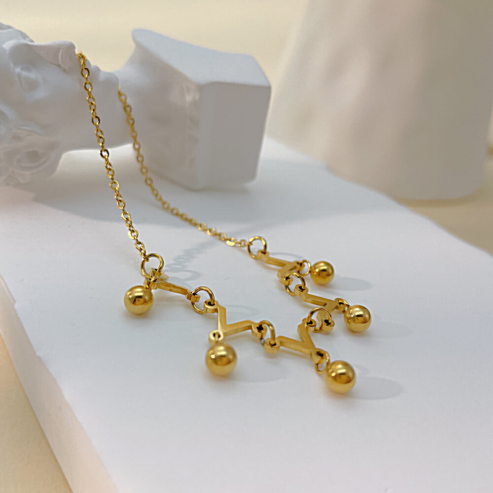 AG Gold Waving Stars On the Sea Stainless Steel Anklet - AGCHEN JEWELRY,anklet