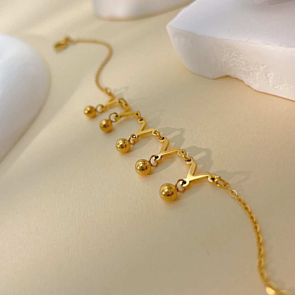 AG Gold Waving Stars On the Sea Stainless Steel Anklet - AGCHEN JEWELRY,anklet