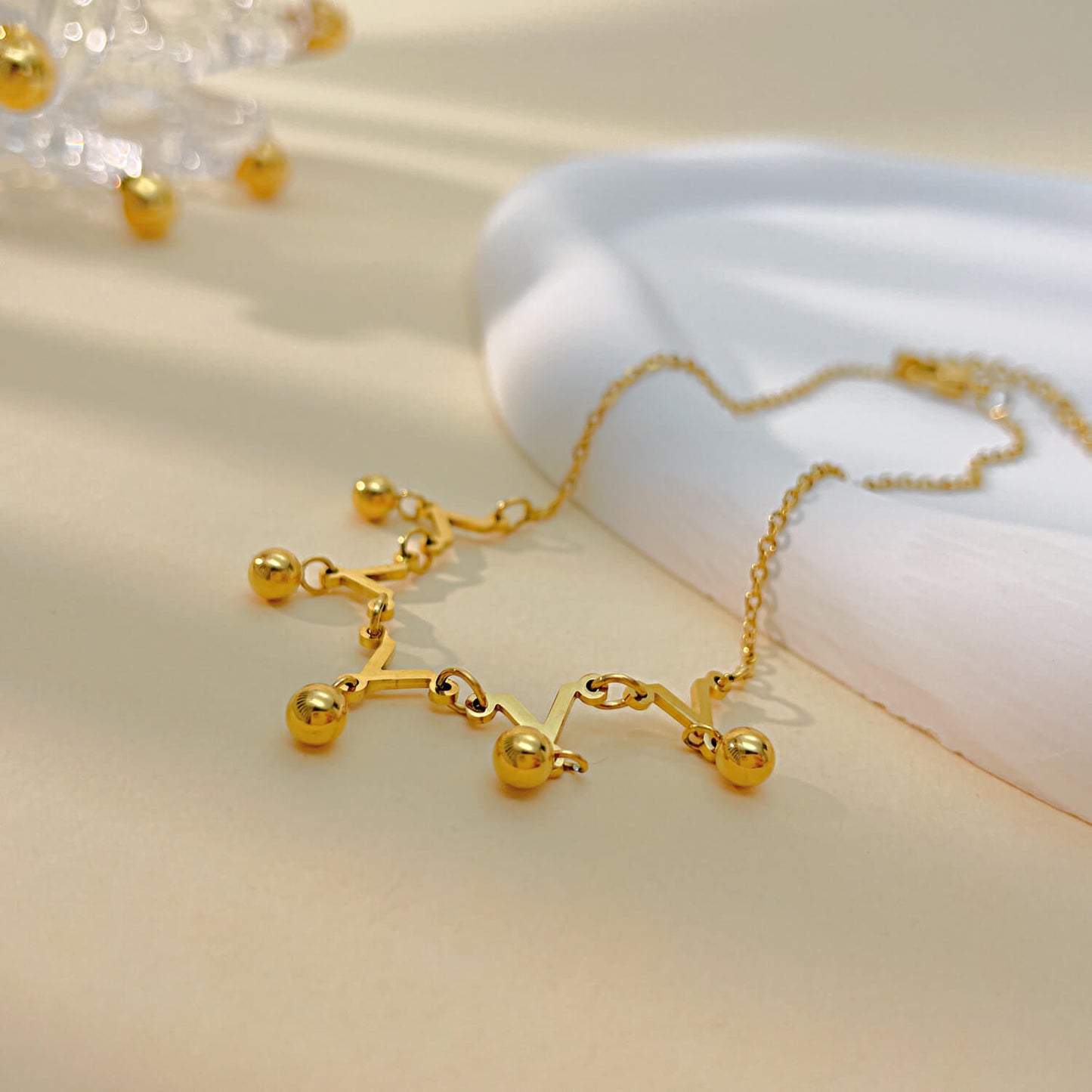 AG Gold Waving Stars On the Sea Stainless Steel Anklet - AGCHEN JEWELRY,anklet