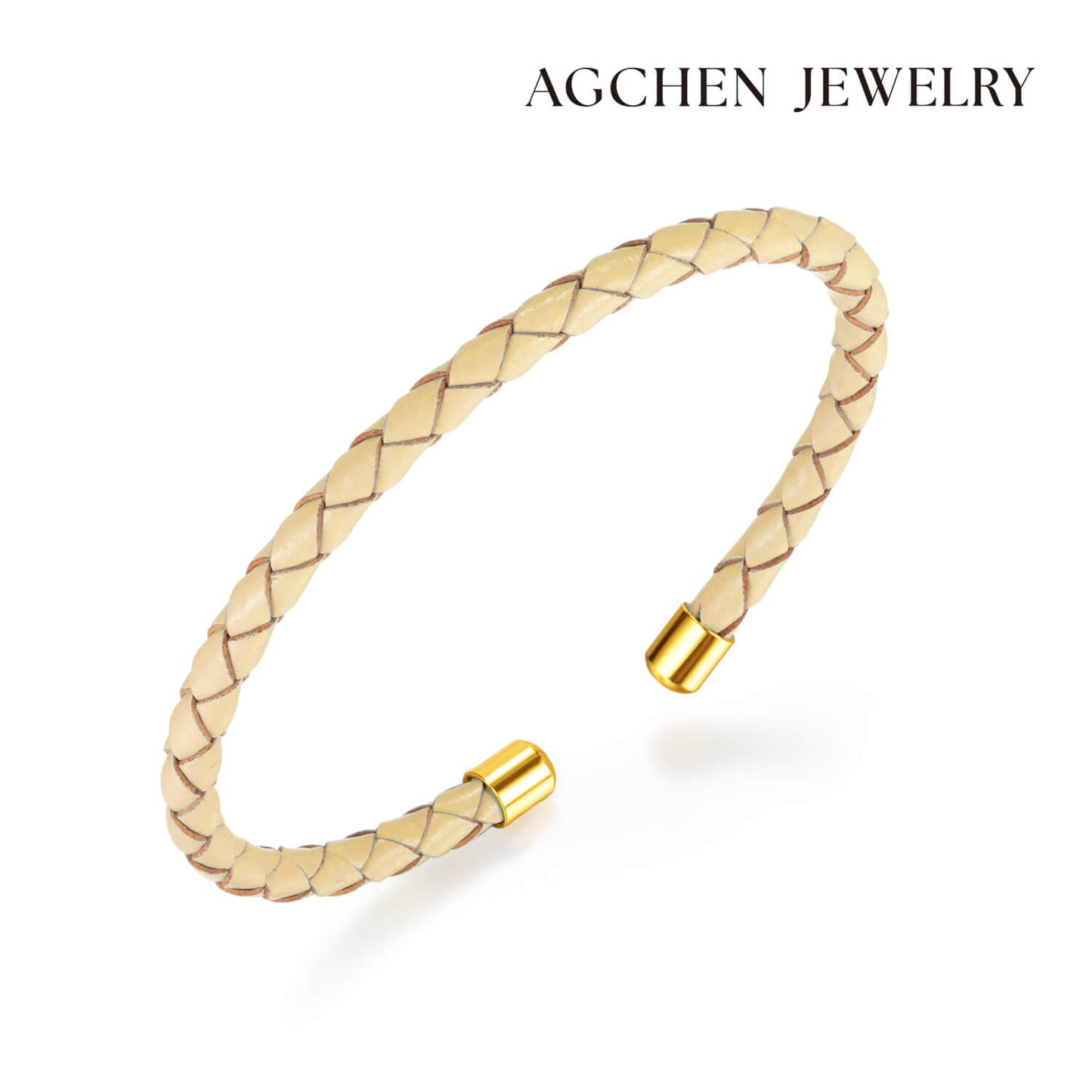 AG Glistening Leather Woven Bracelet - AGCHEN JEWELRY,bracelet