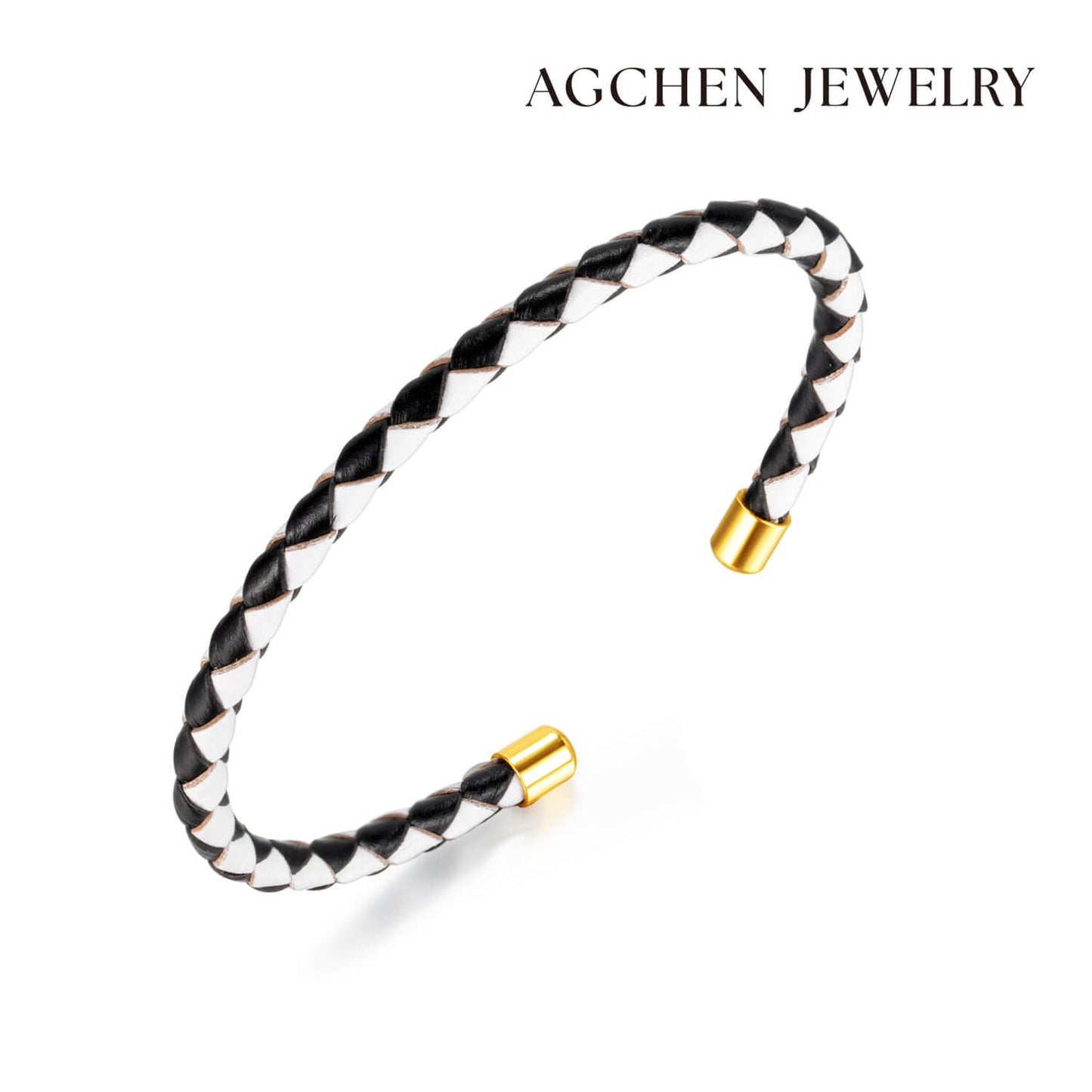AG Glistening Leather Woven Bracelet - AGCHEN JEWELRY,bracelet