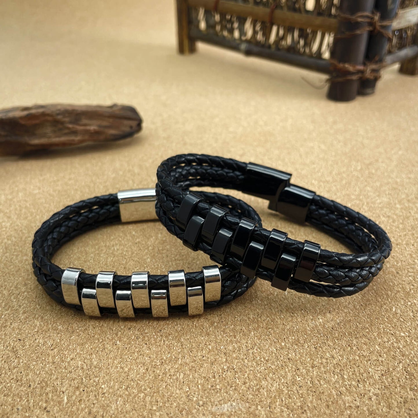 AG Mens 3 layers Unique and Elegance Stainless Steel Design Bracelet - AGCHEN JEWELRY,man bracelet