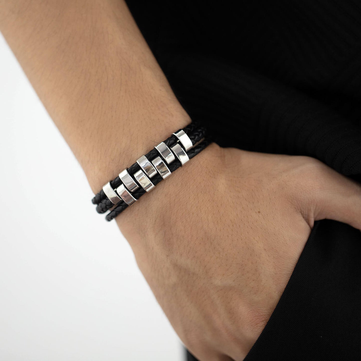 AG Mens 3 layers Unique and Elegance Stainless Steel Design Bracelet - AGCHEN JEWELRY,man bracelet