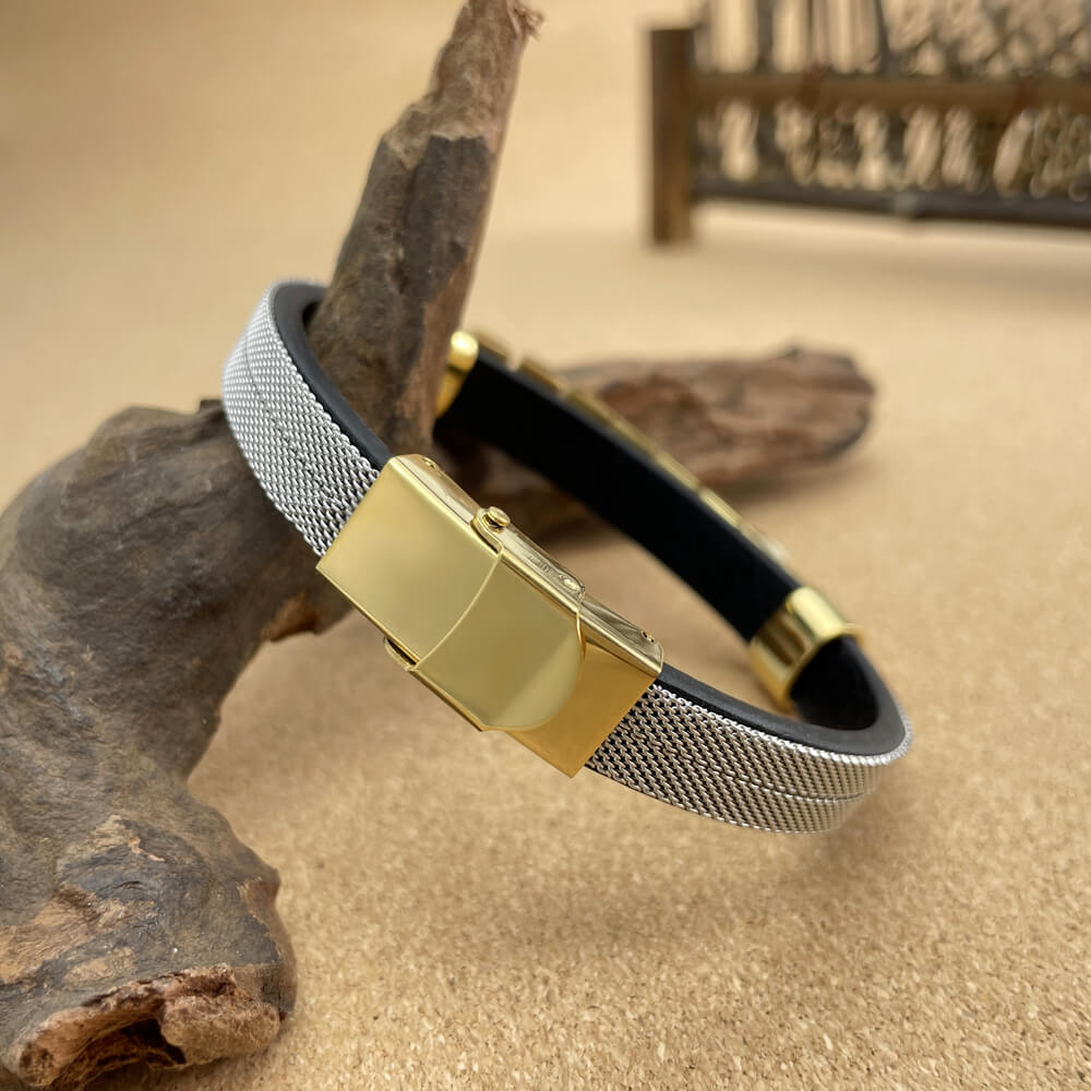 AG Mens Modish and Fancy Bracelet With Watchband Design - AGCHEN JEWELRY,man bracelet