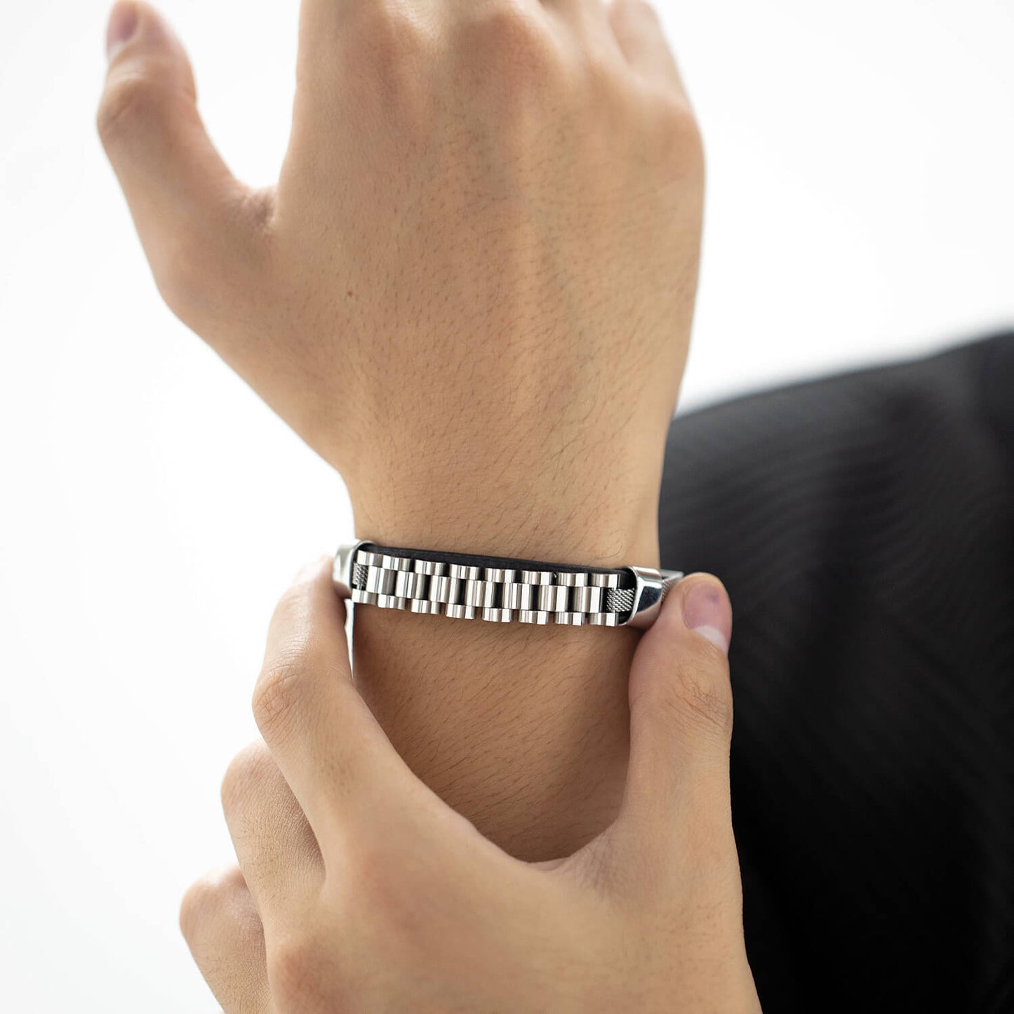 AG Mens Modish and Fancy Bracelet With Watchband Design - AGCHEN JEWELRY,man bracelet