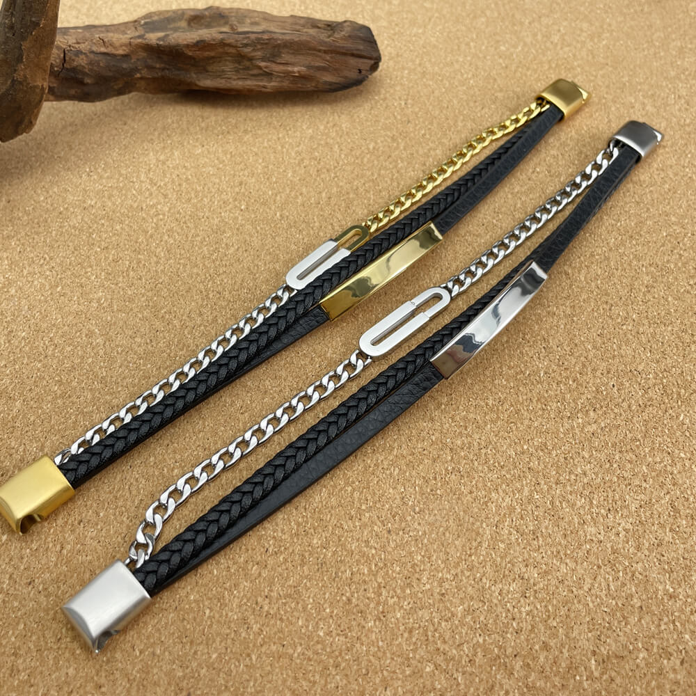 AG Mens Fashionable Stainless Steel Bracelet With Lock-Like Design - AGCHEN JEWELRY,man bracelet