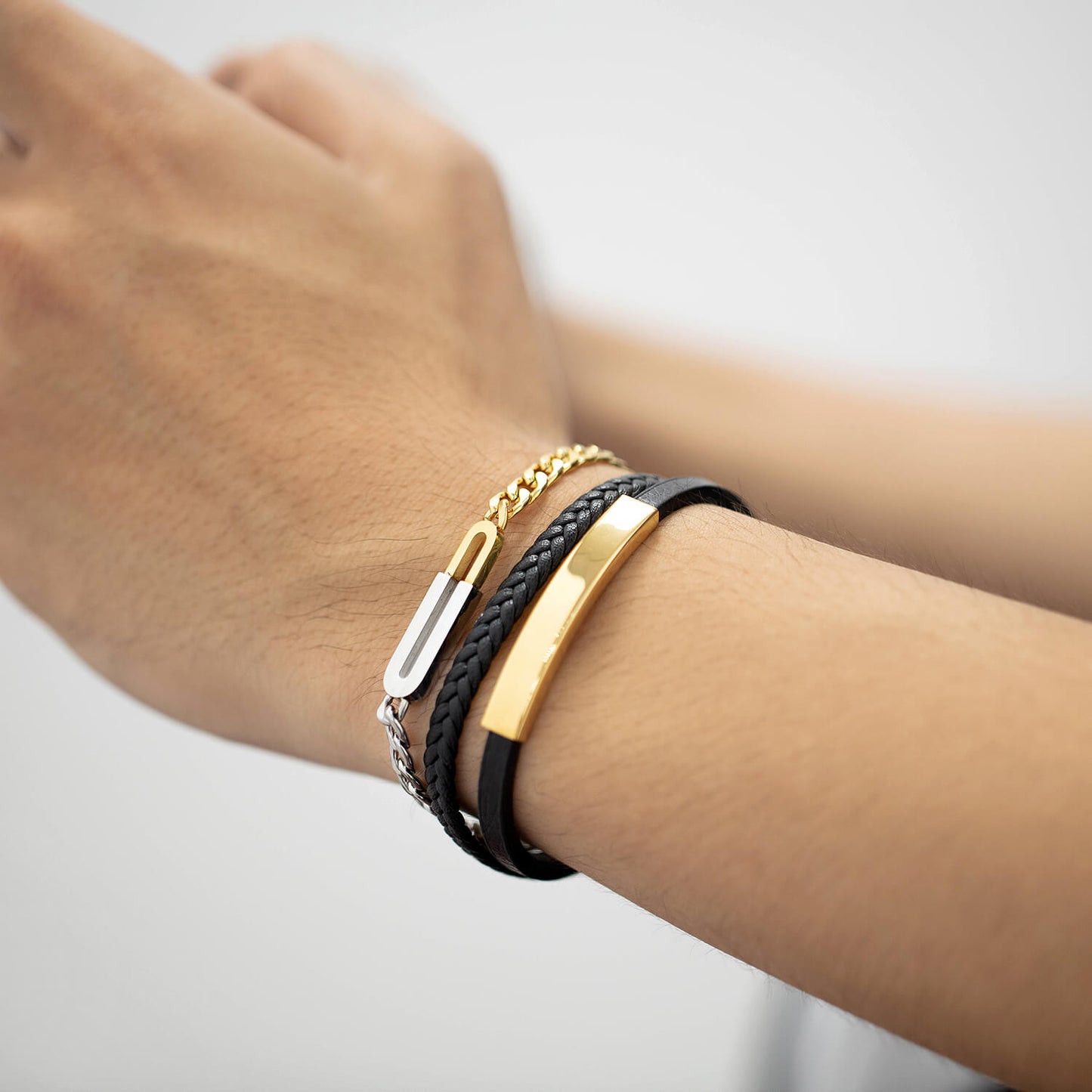 AG Mens Fashionable Stainless Steel Bracelet With Lock-Like Design - AGCHEN JEWELRY,man bracelet
