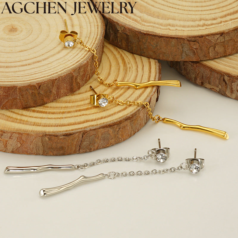 AG Women's Stainless Steel Chain Earrings