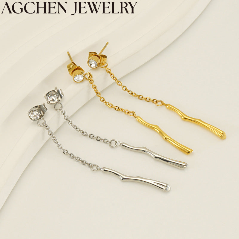 AG Women's Stainless Steel Chain Earrings