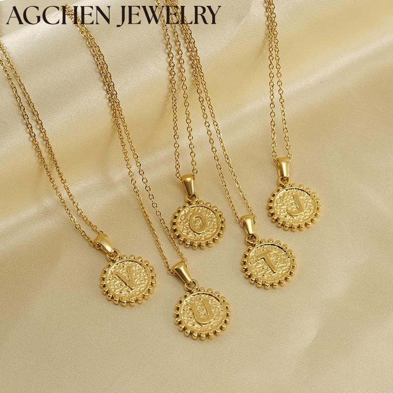 AG Sunflower Letter Pendant Necklace