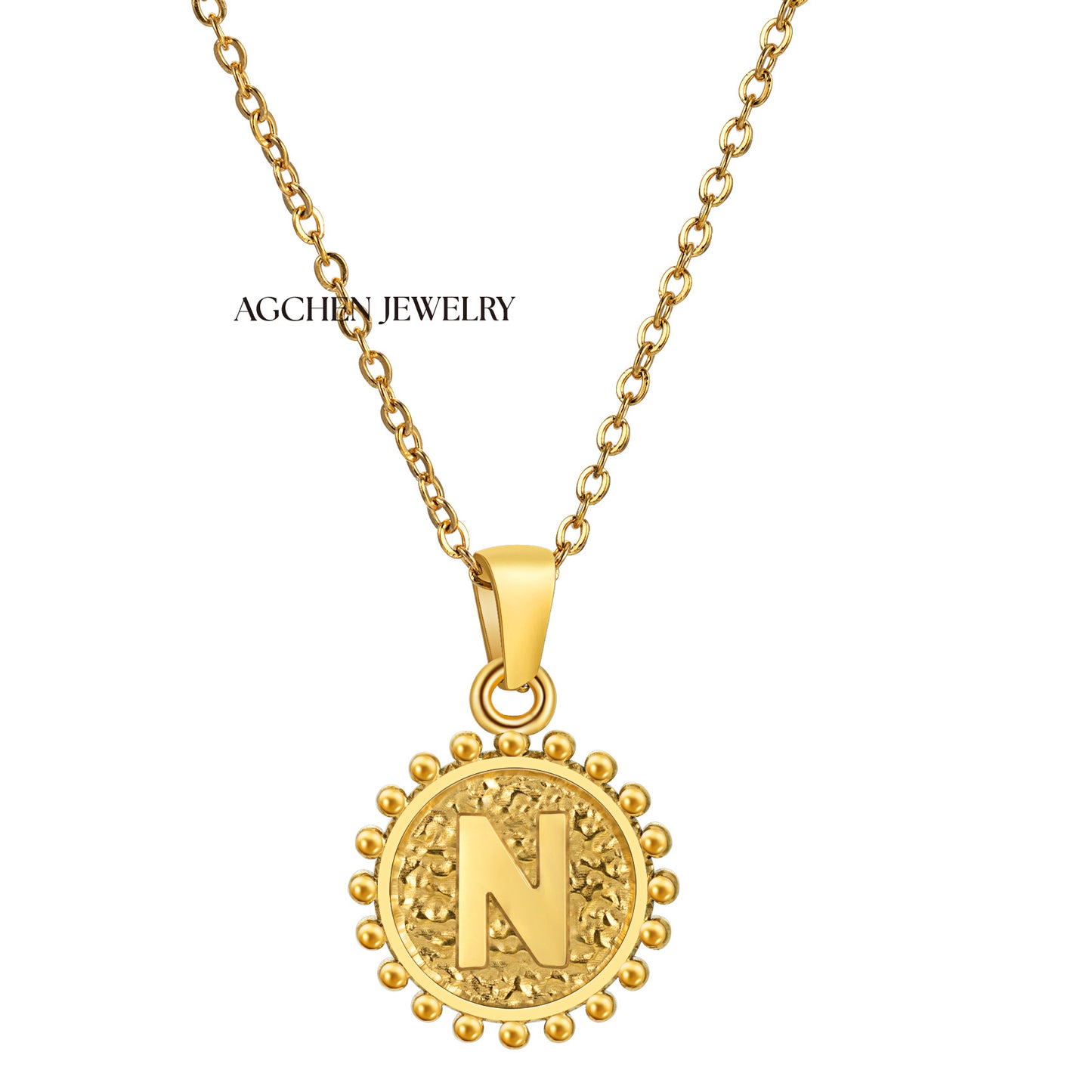 AG Sunflower Letter Pendant Necklace