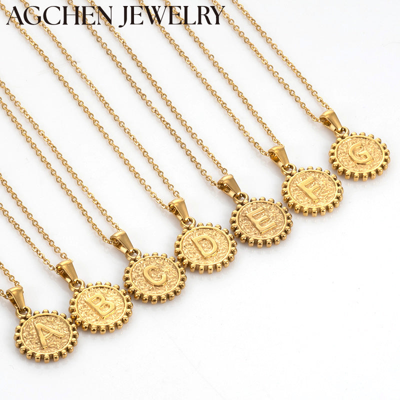 AG Sunflower Letter Pendant Necklace