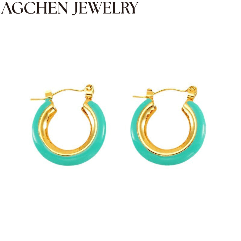 AG Round Resin Women's Earrings