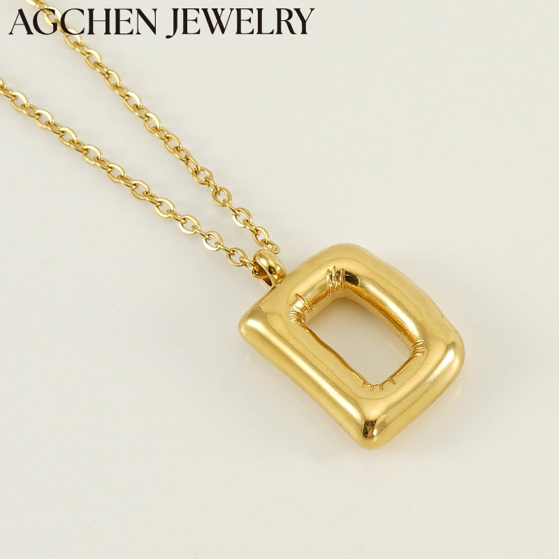AG Stainless Steel Cute Letter Necklace