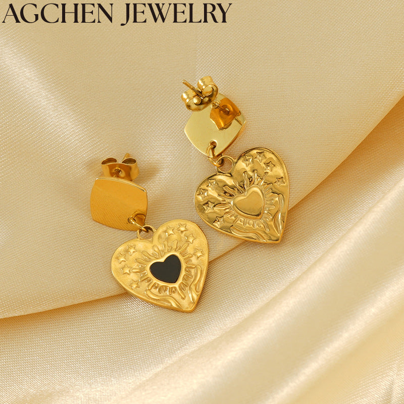 AG Black Heart Women's Earrings