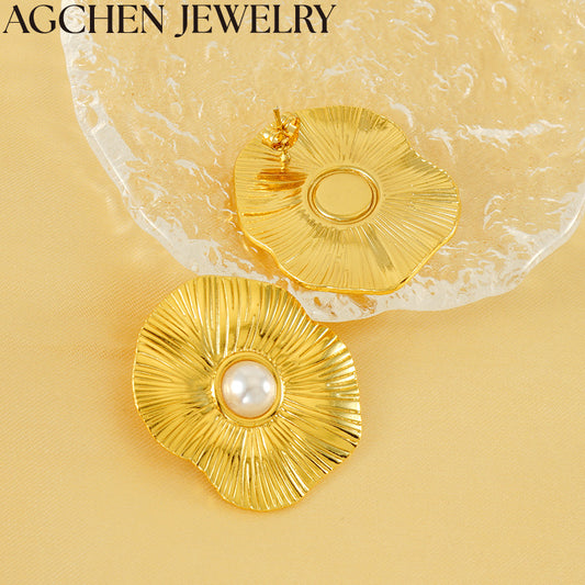 AG Elegantaj Virinaj Perlaj Orelornamaĵoj