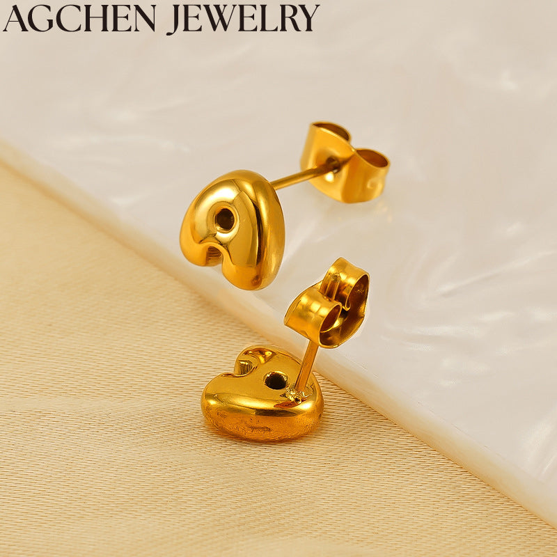 AG Cute Mini Letter Stud Earrings