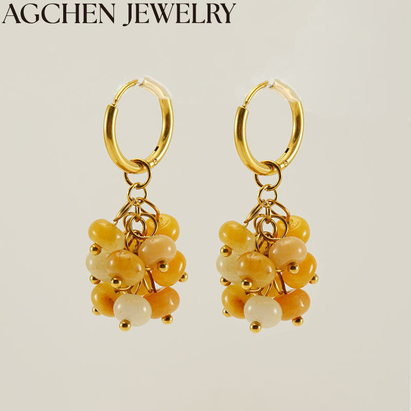AG Yellow Bead Earrings