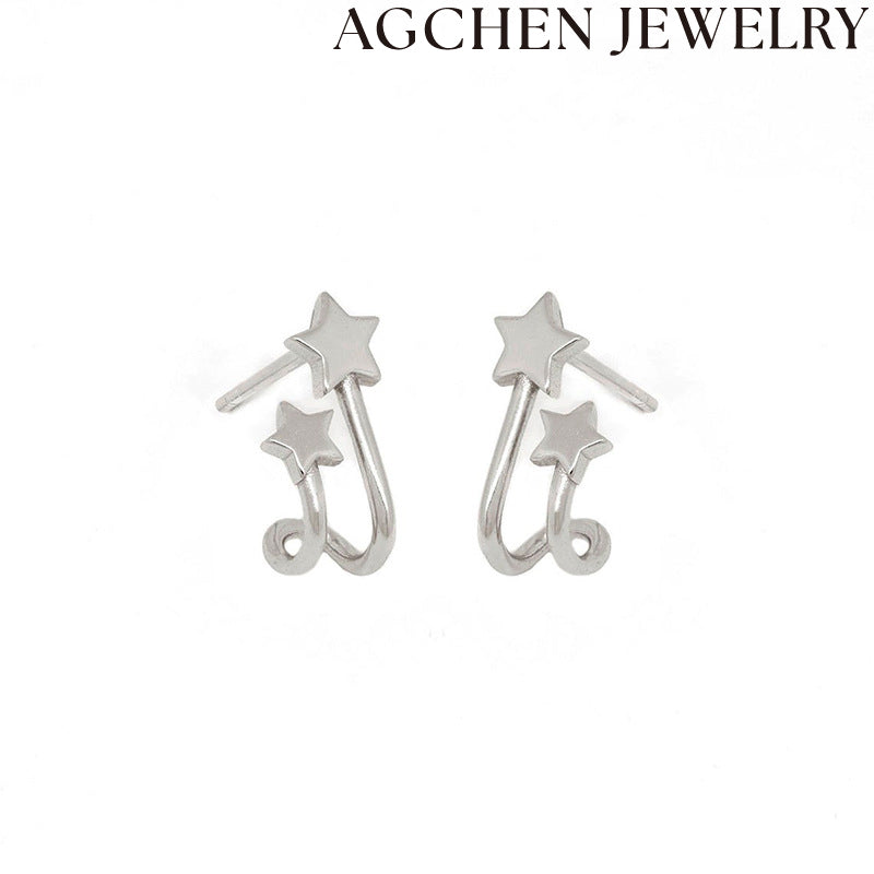AG Pentagram Stud Earrings