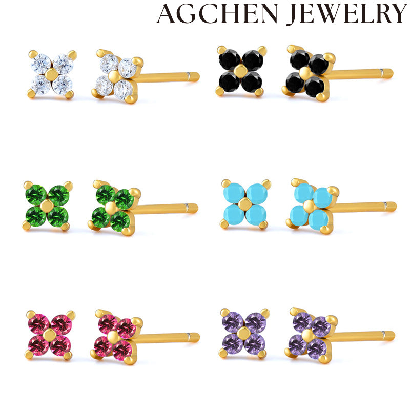 AG Floral Zircon Earrings