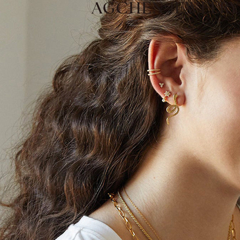AG Hexagram Zirconia Earrings