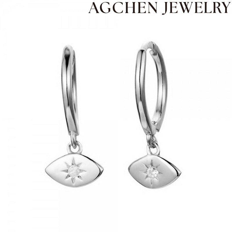 AG Eye-Shaped Zirconia Earrings