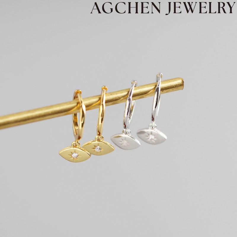 AG Eye-Shaped Zirconia Earrings