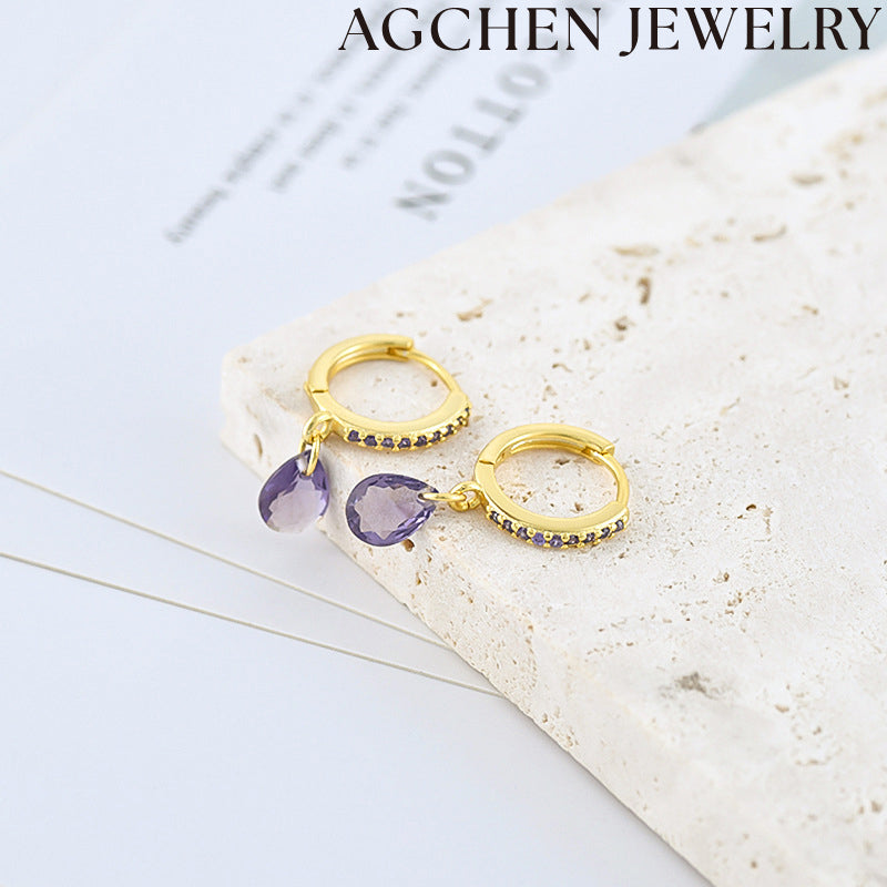 AG Transparent Droplet Earrings
