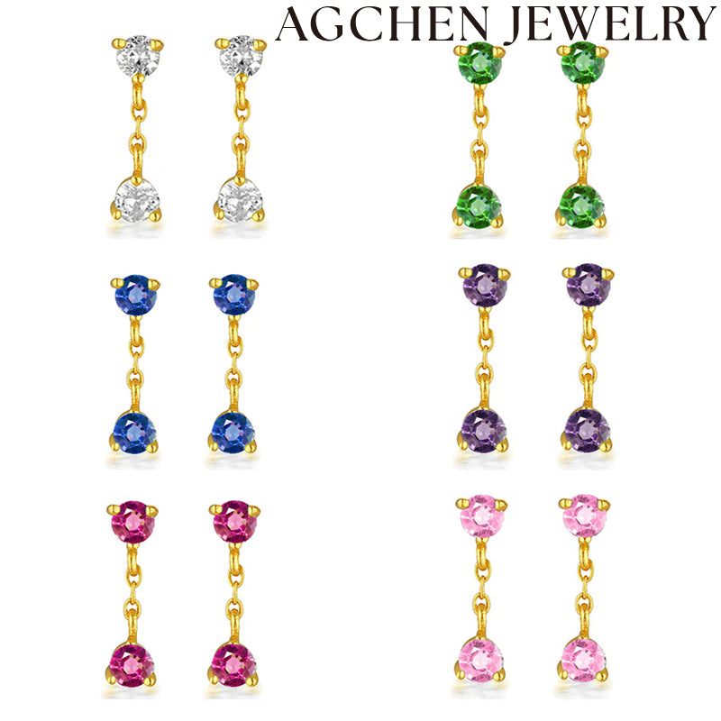 AG Colorful Zirconia Earrings