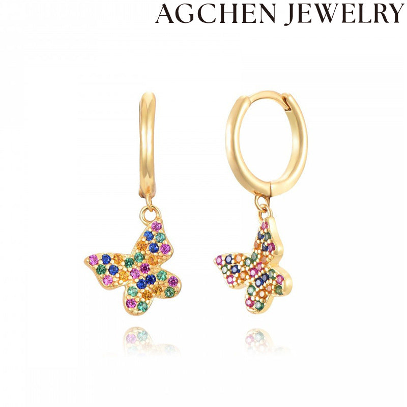 AG Cute Butterfly Zirconia Earrings