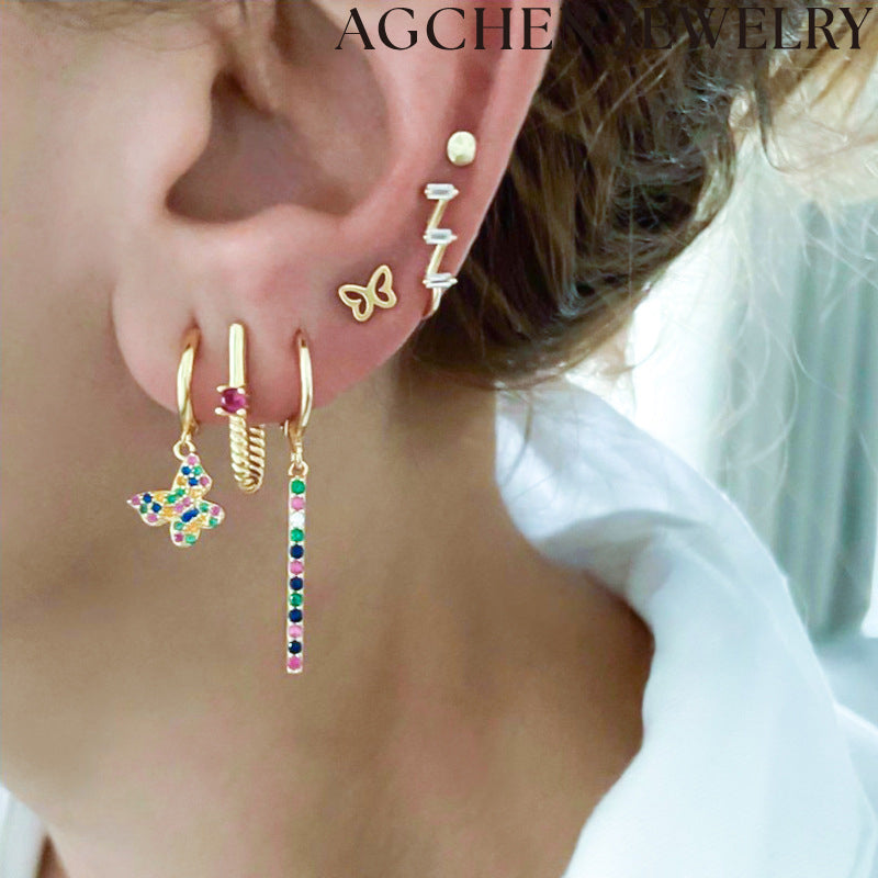 AG Cute Butterfly Zirconia Earrings