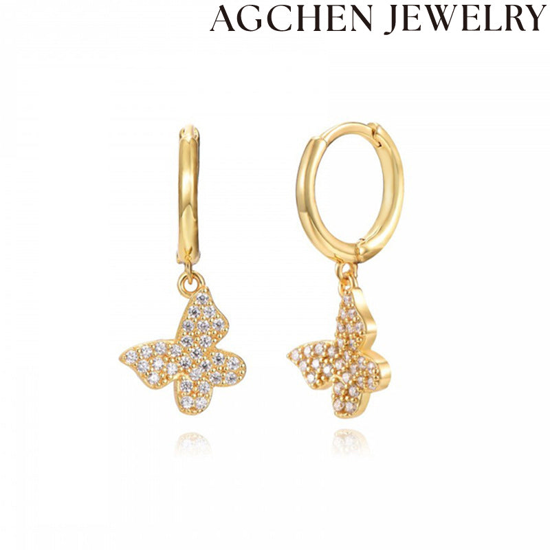 AG Cute Butterfly Zirconia Earrings