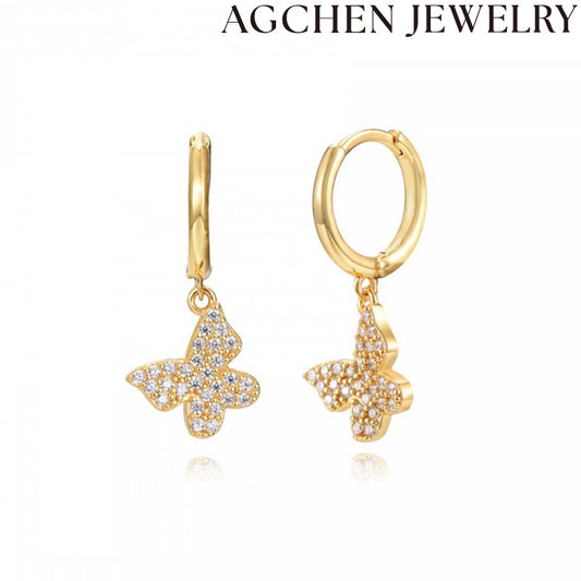 AG Cute Butterfly Zirconia Earrings