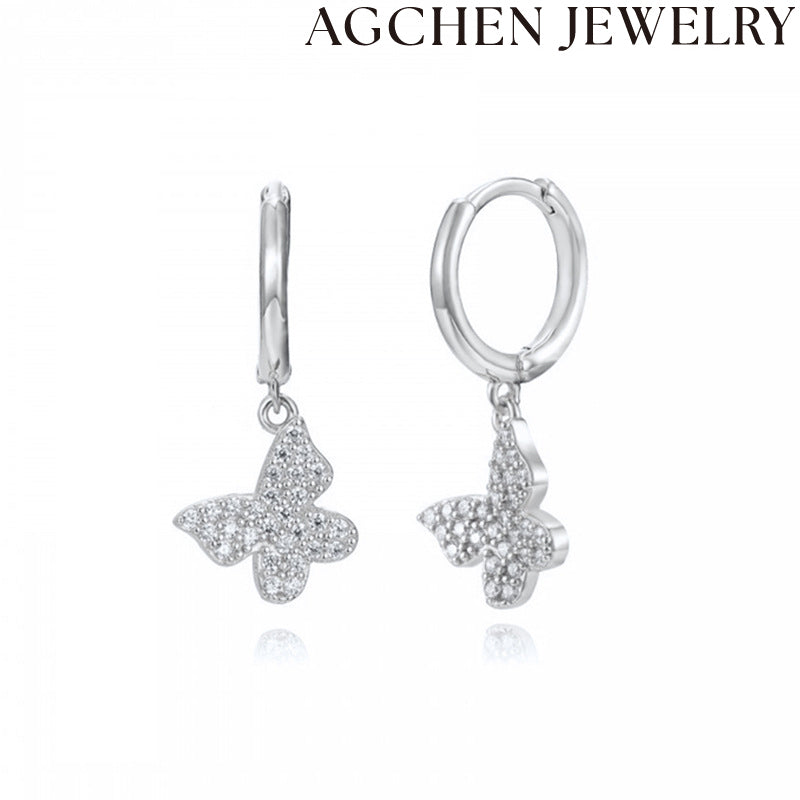 AG Cute Butterfly Zirconia Earrings