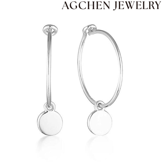 AG Minimalismaj Rondaj Orelornamaĵoj por Virinoj