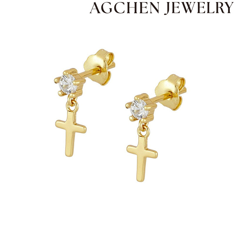 AG Elegant White Zirconia Hoop Earrings