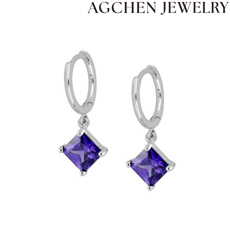 AG Square Zirconia Earrings