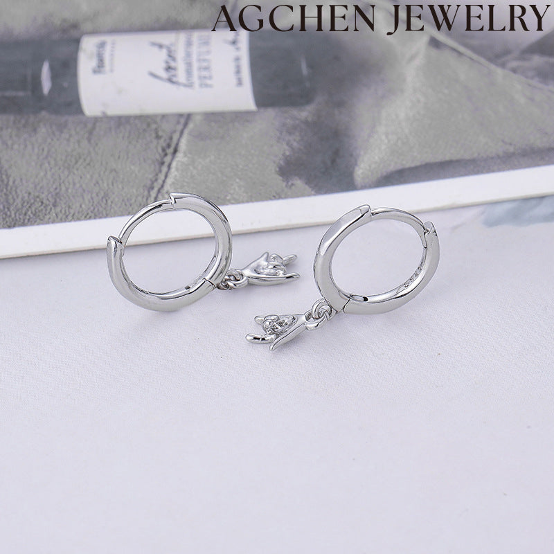 AG Heart-Shaped "I Love You" Earrings