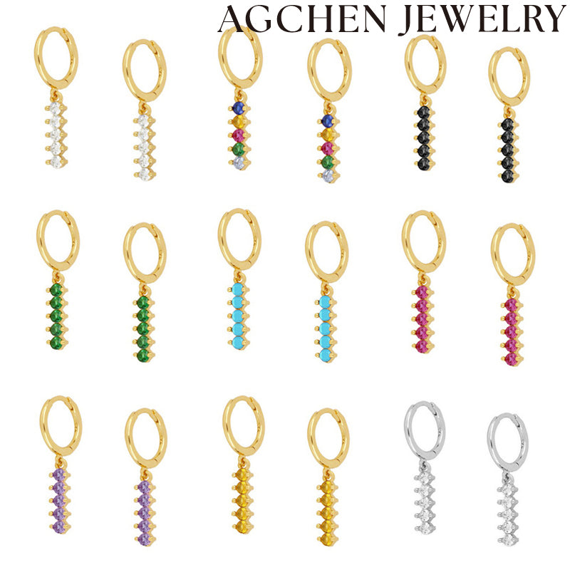 AG Multicolor Zirconia Earrings