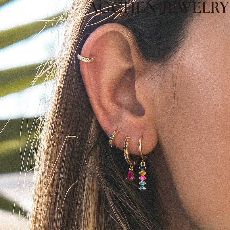 AG Multicolor Zirconia Earrings
